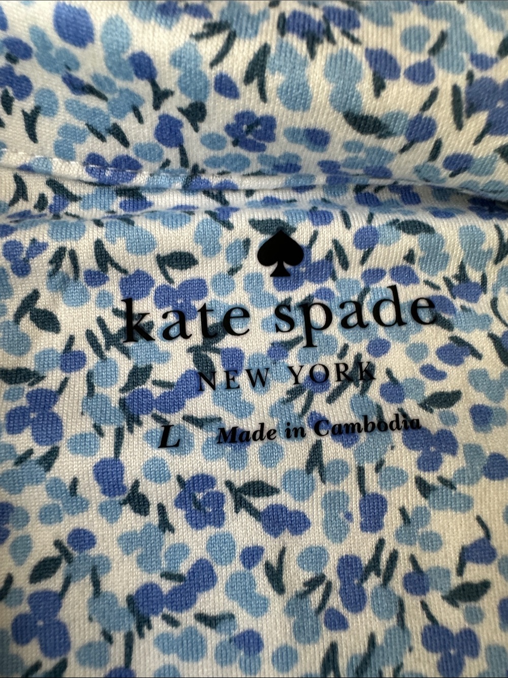 kate spade Light Blue Multi Floral Short-Sleeve Pajama Set Woman’s L Spring - Picture 6 of 9
